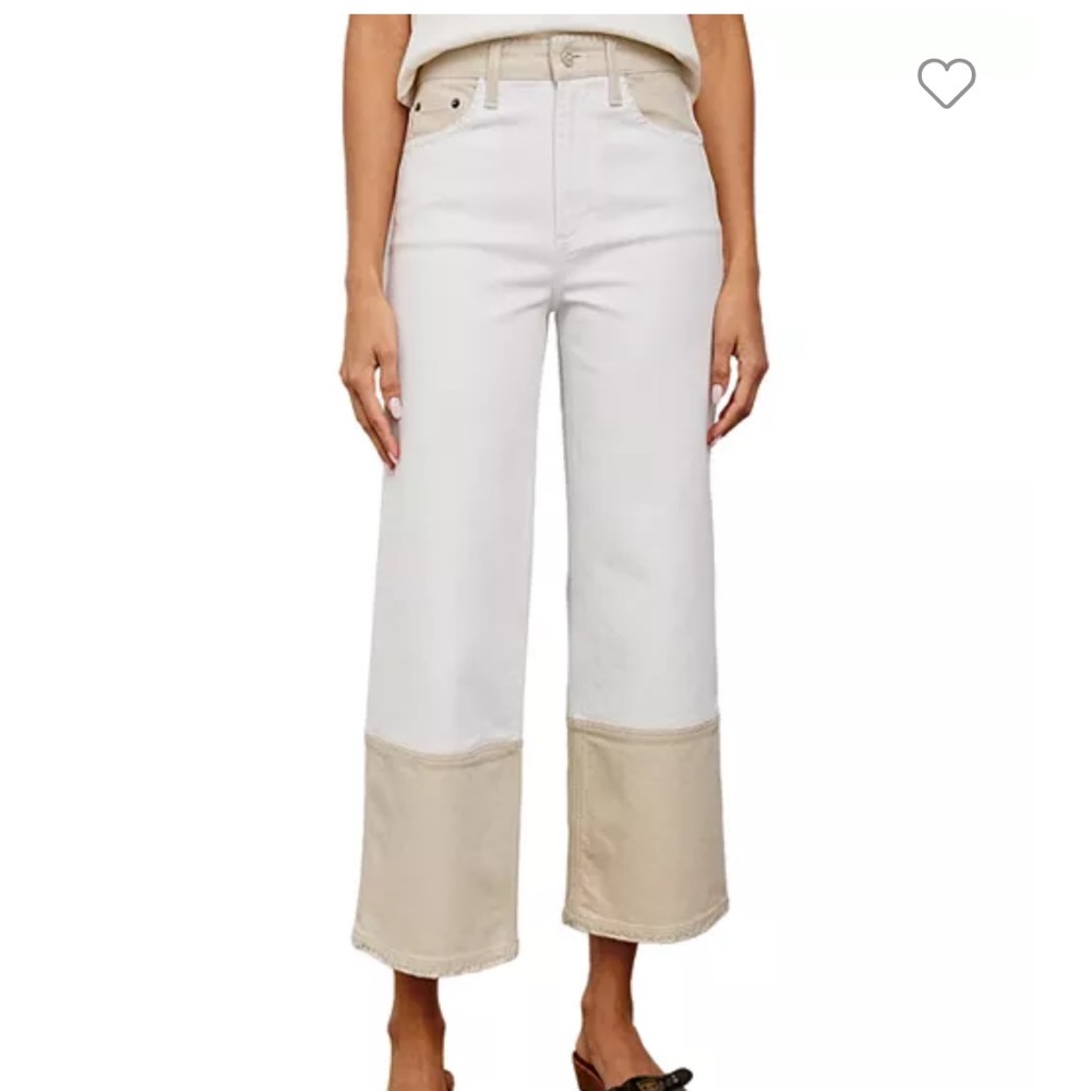 Stylish Two-Tone Wide-Leg Pants